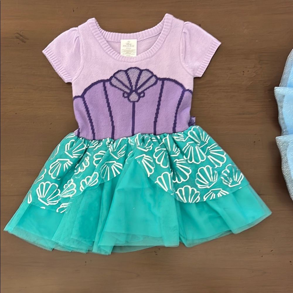 Disney Princess Lavender and Navy Shell Sweater Dress NWOT
